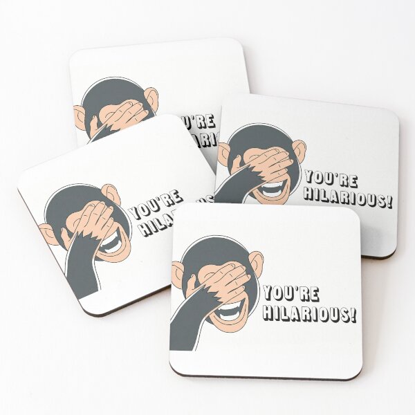 Item preview, "You're Hilarious!" Laughing Chimp Covering His Face Funny Monkey Meme designed and sold by XODAD.