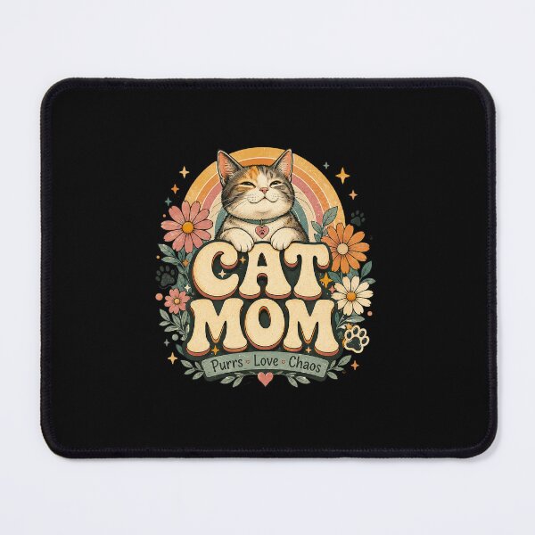 Item preview, Cat Mom Retro Groovy Purrs Love Chaos T-Shirt designed and sold by Mographic997.
