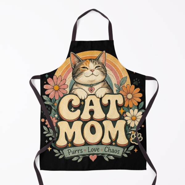 Item preview, Cat Mom Retro Groovy Purrs Love Chaos T-Shirt designed and sold by Mographic997.