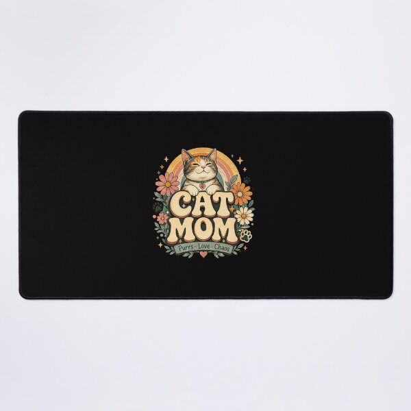 Item preview, Cat Mom Retro Groovy Purrs Love Chaos T-Shirt designed and sold by Mographic997.