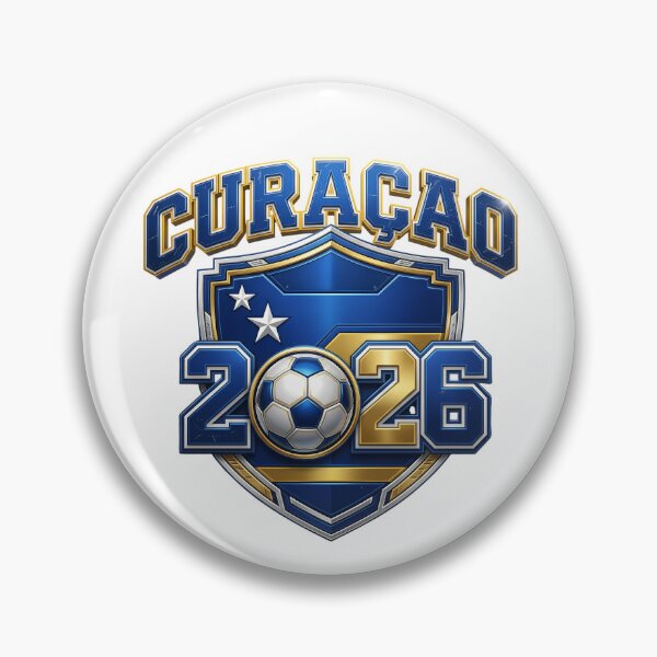 Item preview, Curacao 2026 World Soccer Metallic Shield Crest designed and sold by Saq2000.