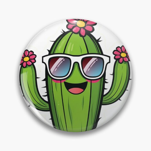 Item preview, Cute Kawaii Cactus with Sunglasses and Flowers designed and sold by redblink store.