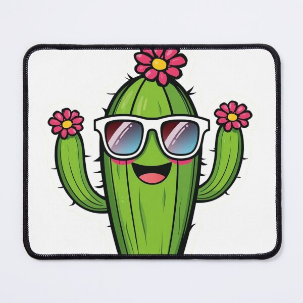 Item preview, Cute Kawaii Cactus with Sunglasses and Flowers designed and sold by redblink store.