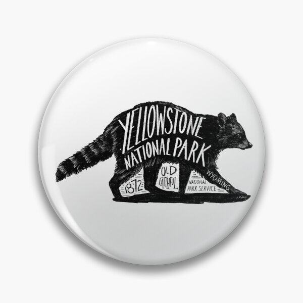 Item preview, Yellowstone National Park Racoon Label designed and sold by John Morris Illustration.