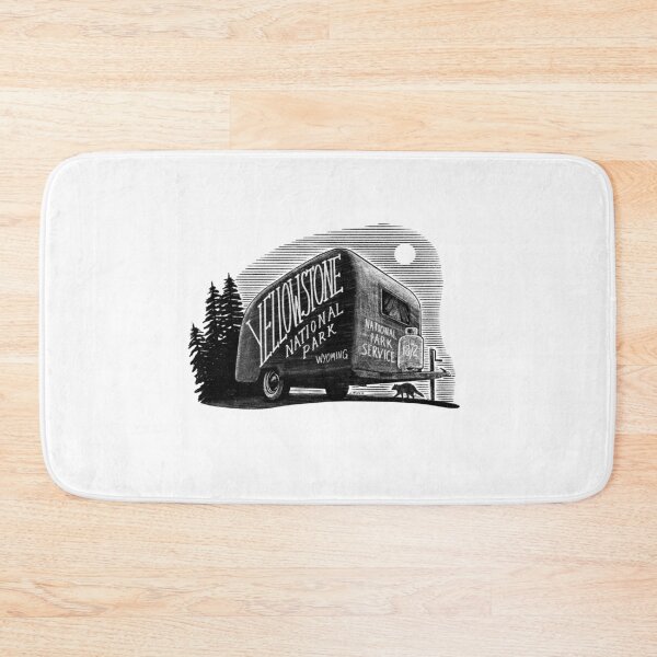 Item preview, Yellowstone National Park Camping Label designed and sold by John Morris Illustration.