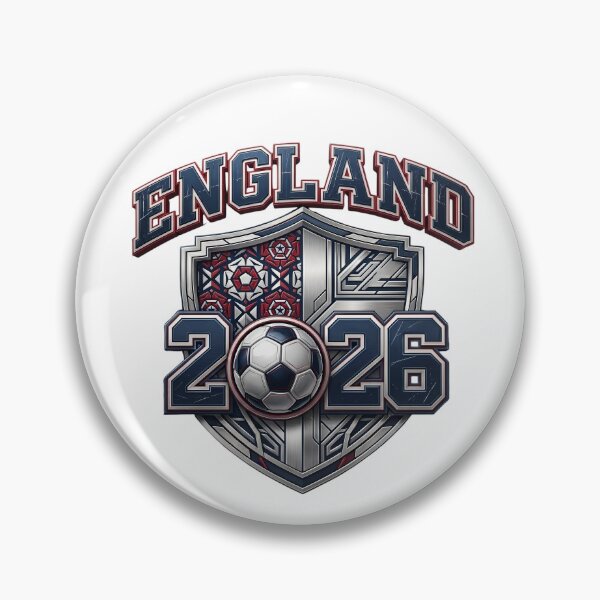 Item preview, England 2026 World Soccer Metallic Shield Crest designed and sold by Saq2000.