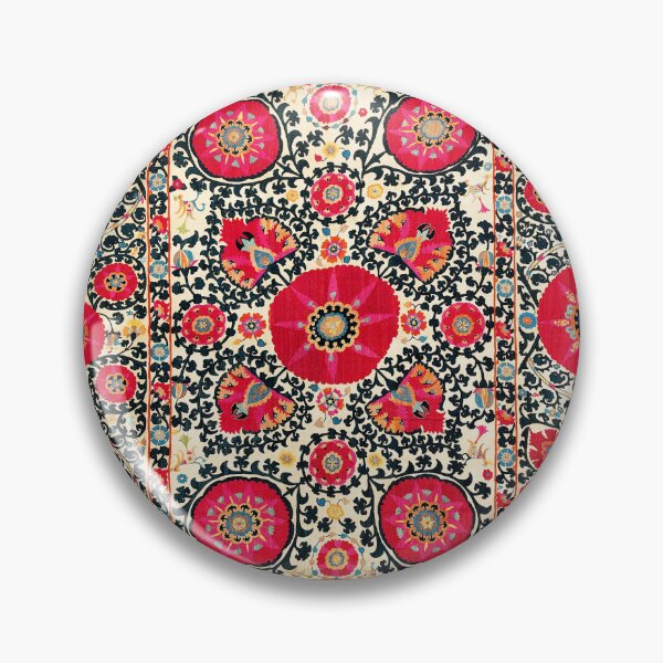 Item preview, Shakhrisyabz Suzani Uzbek Embroidery Print designed and sold by Vicky Brago-Mitchell®.