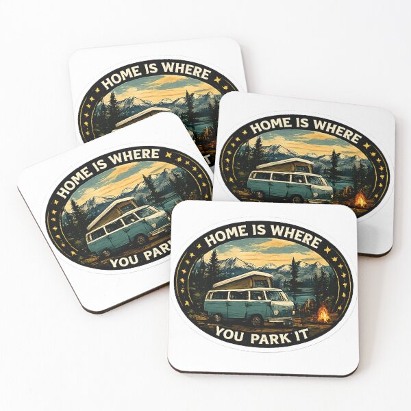 Item preview, Home Is Where You Park It – Vintage Camper Van Adventure Sticker designed and sold by vansaidshop ⭐⭐⭐⭐⭐.