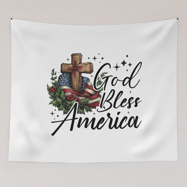 Item preview, God Bless America Patriotic Cross Design designed and sold by ShopVelona.