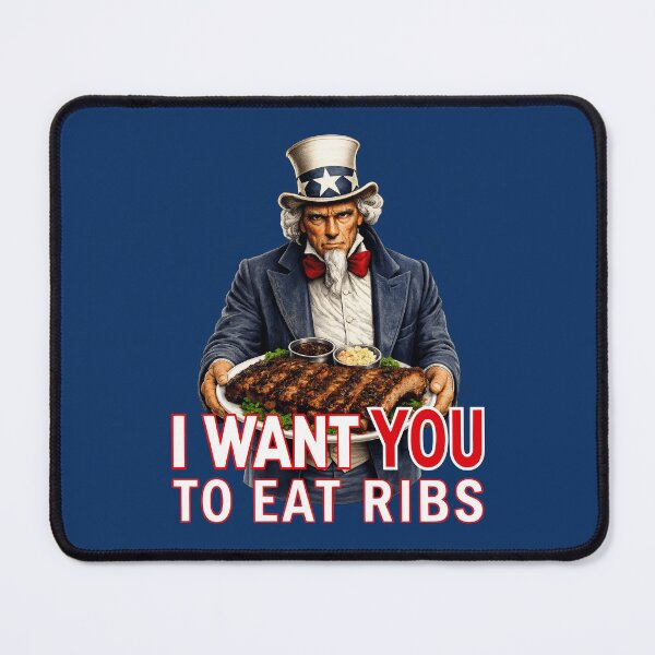 Item preview, Funny BBQ Rib Lover Patriotic Uncle Sam designed and sold by TheTrendsDesk.