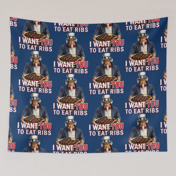 Item preview, Funny BBQ Rib Lover Patriotic Uncle Sam   designed and sold by TheTrendsDesk.