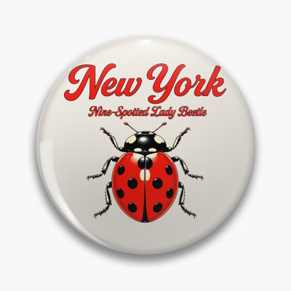 Item preview, New York Nine-Spotted Lady Beetle Retro Poster designed and sold by The-Drip-Studio.