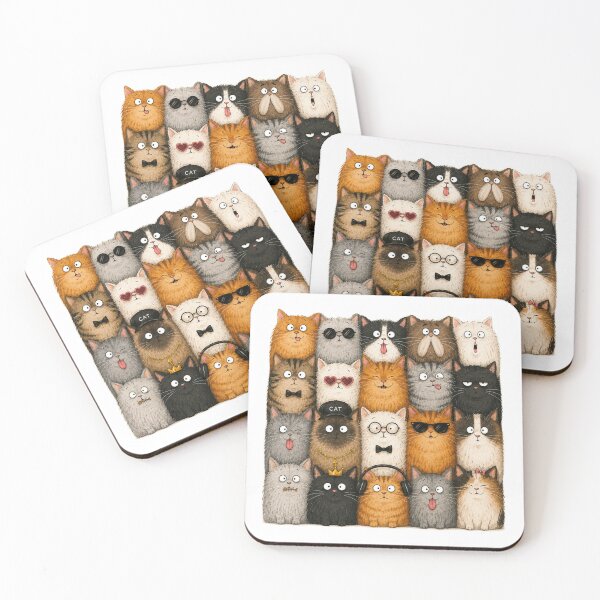 Item preview, Funny Cat Squad | Cute Cartoon Cats Pattern | Whimsical Cat Lovers Design designed and sold by ravuh.