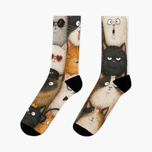 Item preview, Funny Cat Squad | Cute Cartoon Cats Pattern | Whimsical Cat Lovers Design designed and sold by ravuh.