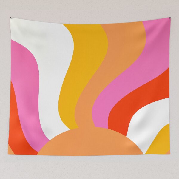 Item preview, Retro 1960's Vibrant Yellow, Orange, Pink Sunburst Design designed and sold by DEC02.