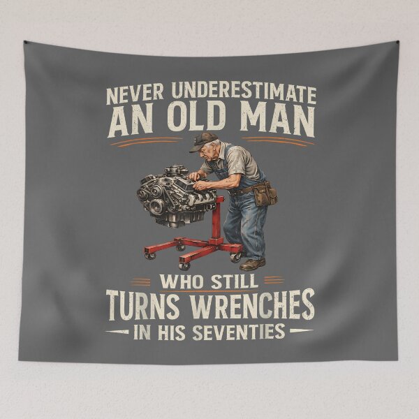 Item preview, Never Underestimate an Old Man Who Turns Wrenches in 70s designed and sold by KristineLi.