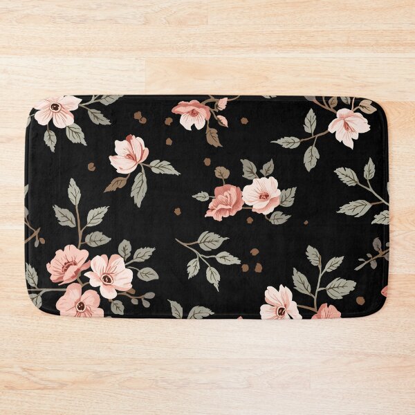 Item preview, Elegant Blush Floral Pattern | Vintage Pink Flowers on Black Background designed and sold by Mobile Cases Store.