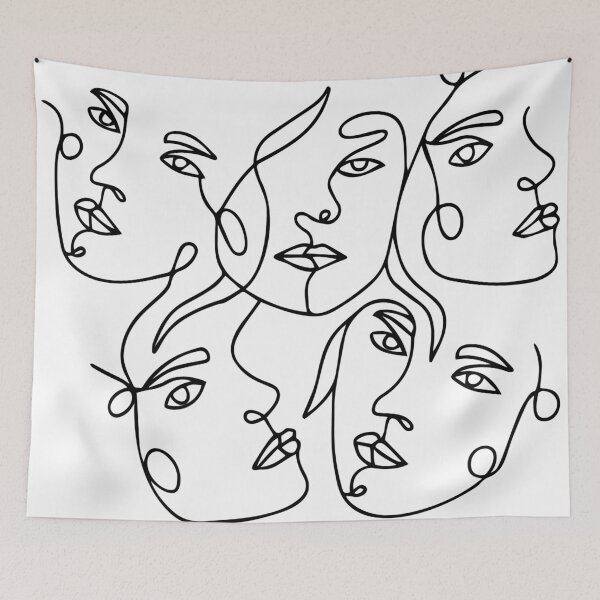 Item preview, Five Women's Faces Black And White Line Drawings  designed and sold by DEC02.