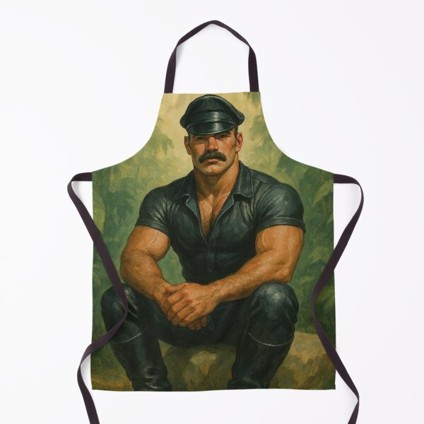 Item preview, The Listener of Leather & Leaves - Leather Daddy Tom of Finland Leather Man Tribute Acrylic Gay Art. designed and sold by ItsAKinkThing.