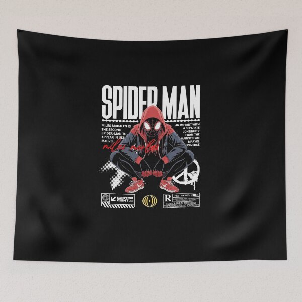 Item preview, Spider Man Miles Morales Streetwear Comic Hero Urban Graffiti Art Design designed and sold by Lineesh Kumar.
