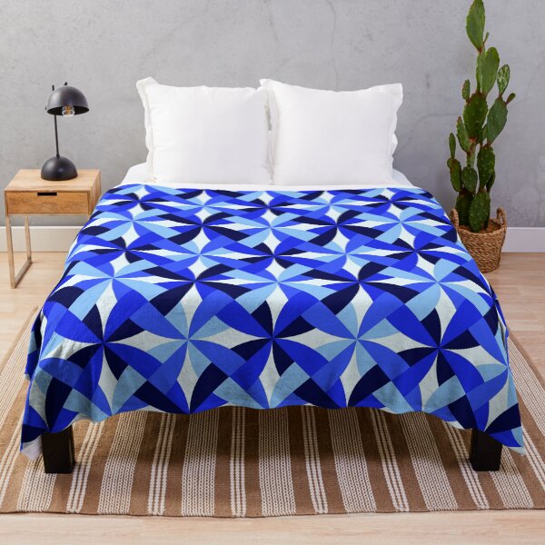 Item preview, Blue, White, And Aqua Pinwheel-Style Geometric Pattern designed and sold by DEC02.