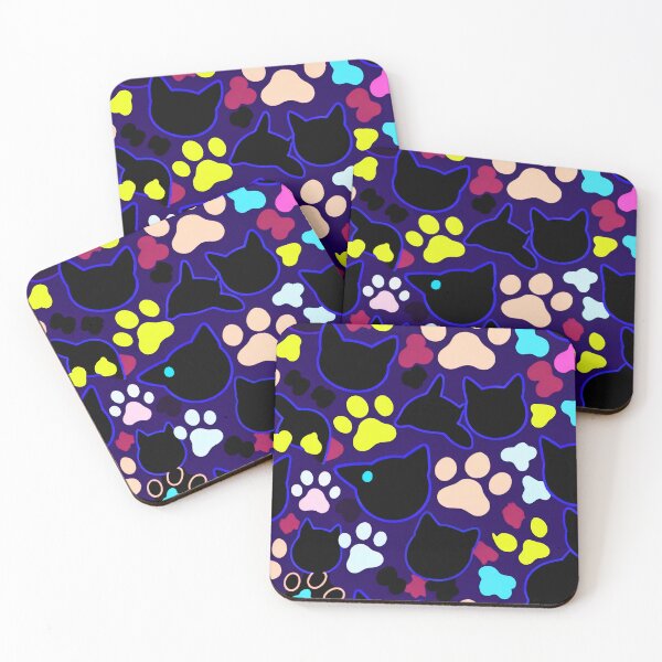 Item preview, Neon Black Cat Paw Pattern Aesthetic designed and sold by IMuDesigner.