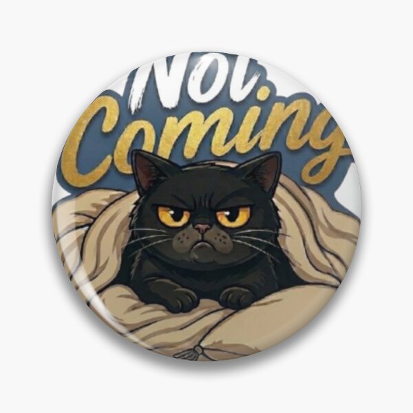 Item preview, Not Coming Grumpy Black Cat in Blanket designed and sold by Northern Glow Art.