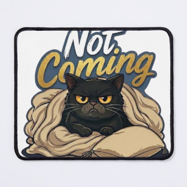 Item preview, Not Coming Grumpy Black Cat in Blanket designed and sold by Northern Glow Art.