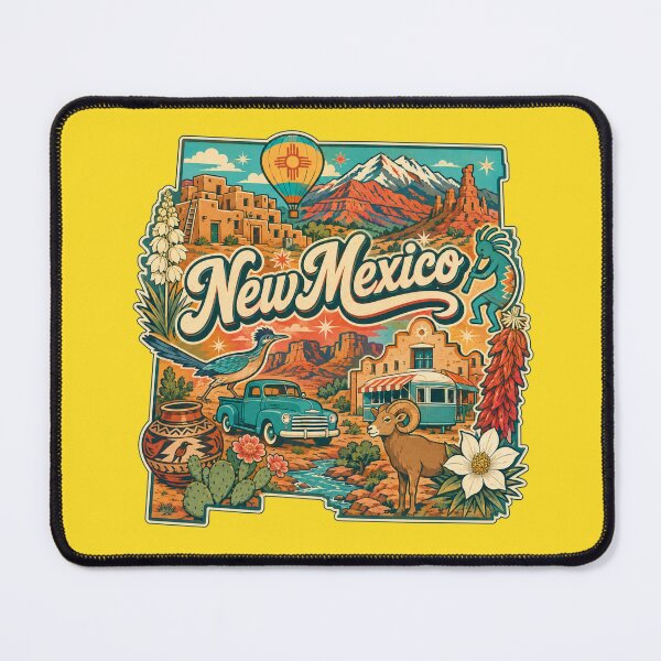 Item preview, New Mexico Retro Travel Sticker | Vintage Southwest State Art & Desert Adventure Design designed and sold by SimplyJasper.