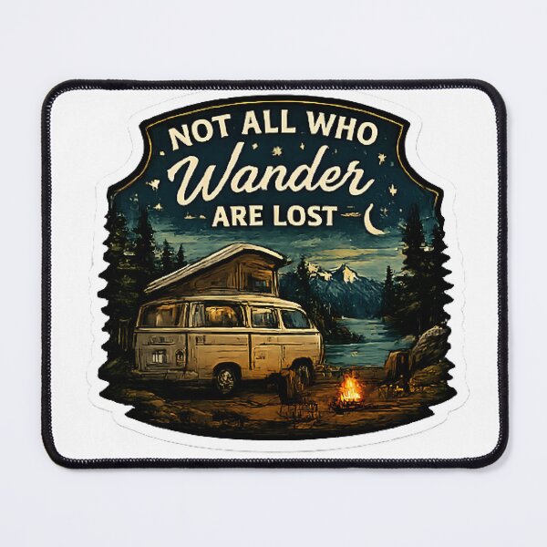 Item preview, Not All Who Wander Are Lost – Vintage Camper Van Adventure Design designed and sold by vansaidshop ⭐⭐⭐⭐⭐.