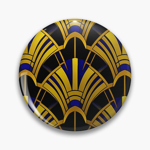 Item preview, Art Deco Golden-Hues Pattern With Blue Accents designed and sold by DEC02.