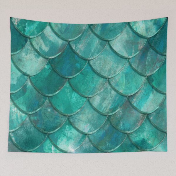 Item preview, Shiny Ocean Green Mermaid Print designed and sold by SeaStarMermaids.