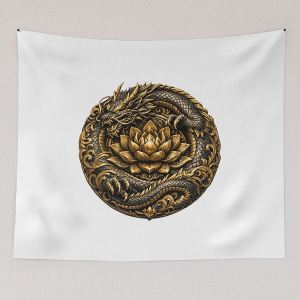 Item preview, Golden Dragon Lotus Mandala Emblem designed and sold by Dresut.
