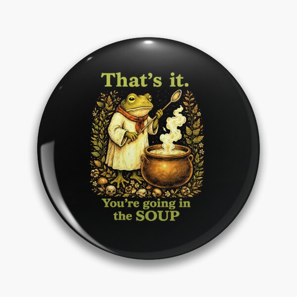 Item preview, That’s It You’re Going in the Soup Funny Witch Frog Cottagecore Art designed and sold by MiALopezArt.