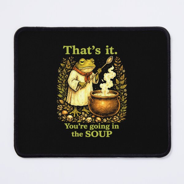 Item preview, That’s It You’re Going in the Soup Funny Witch Frog Cottagecore Art designed and sold by MiALopezArt.