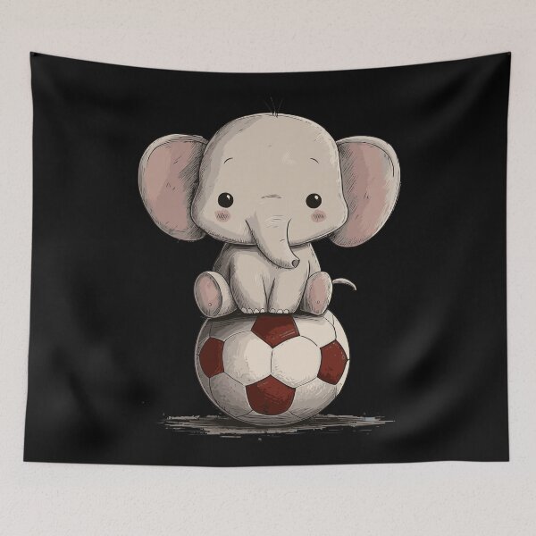 Item preview, Cute Elephant Soccer Star designed and sold by ClubVacay.