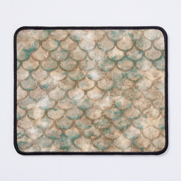 Item preview, Gold Teal Beige Pearly Mermaid Print designed and sold by SeaStarMermaids.