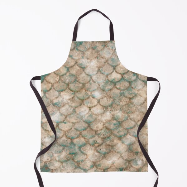 Item preview, Gold Teal Beige Pearly Mermaid Print designed and sold by SeaStarMermaids.