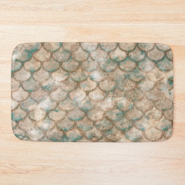 Item preview, Gold Teal Beige Pearly Mermaid Print designed and sold by SeaStarMermaids.