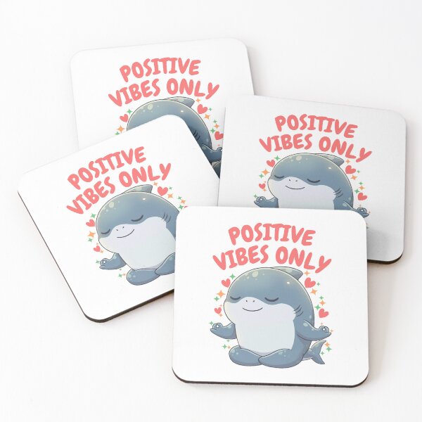 Item preview, Positive Vibes Only Cute Shark Meditation Design designed and sold by Nature's Chibis.
