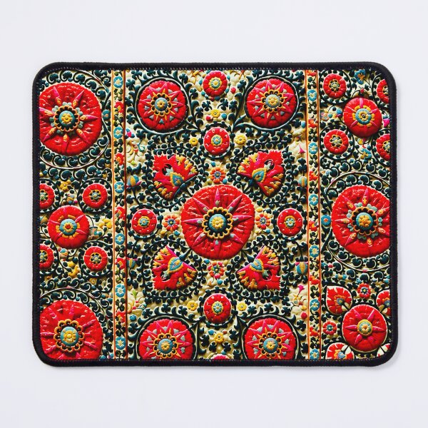 Item preview, Shakhrisyabz Suzani Uzbek Embroidery Print designed and sold by Vicky Brago-Mitchell®.