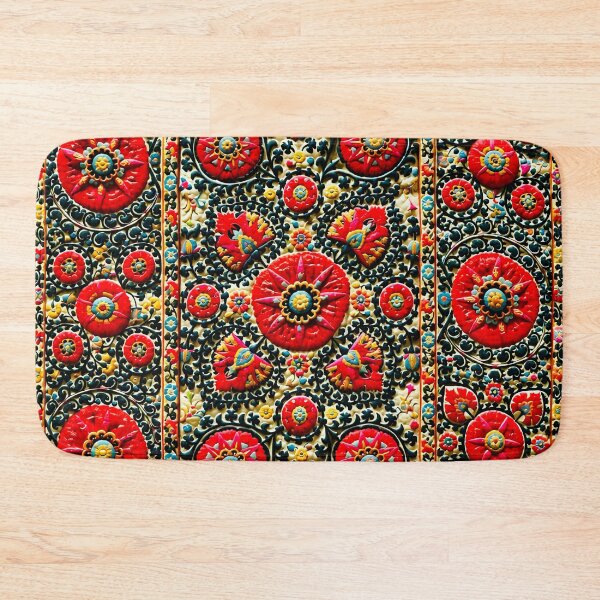 Item preview, Shakhrisyabz Suzani Uzbek Embroidery Print designed and sold by Vicky Brago-Mitchell®.