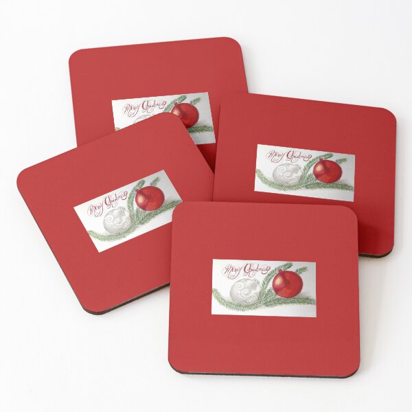 Item preview, This Merry Christmas, With Ornaments And An Evergreen Branch, Was Done In Colored Pencil designed and sold by Whispering Grace Studio.