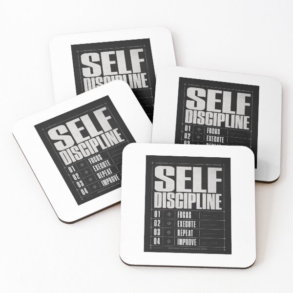 Item preview, Self Discipline Blueprint Typography Design designed and sold by PrintxforxYou.
