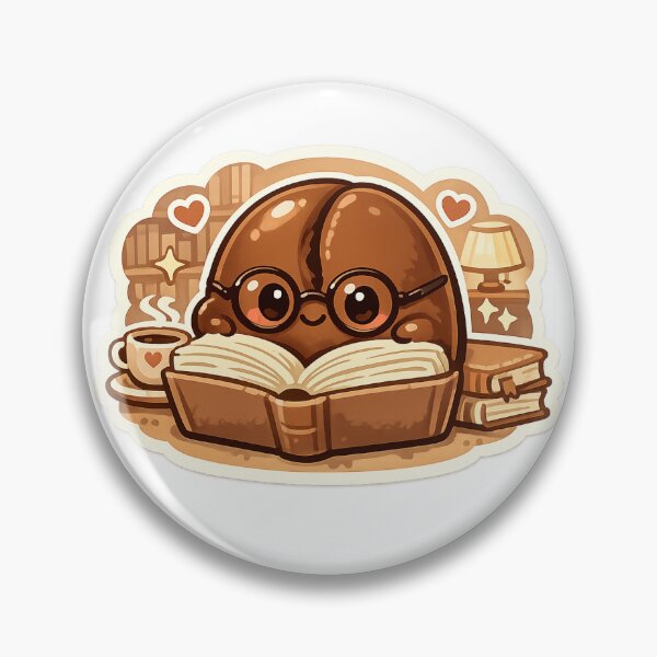 Item preview, Reading Coffee Bean Sticker Kawaii Book Lover Aesthetic for Readers & Coffee Fans designed and sold by CutePrintCorner.