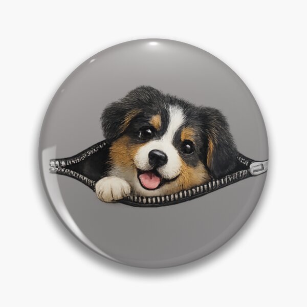 Item preview, Australian Shepherd Puppy Peeking From Zipper Cute Dog Lover Design designed and sold by PoojaArtLab.