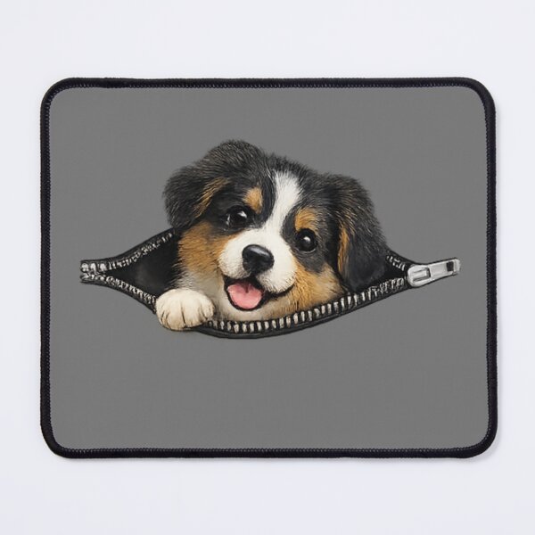 Item preview, Australian Shepherd Puppy Peeking From Zipper Cute Dog Lover Design designed and sold by PoojaArtLab.