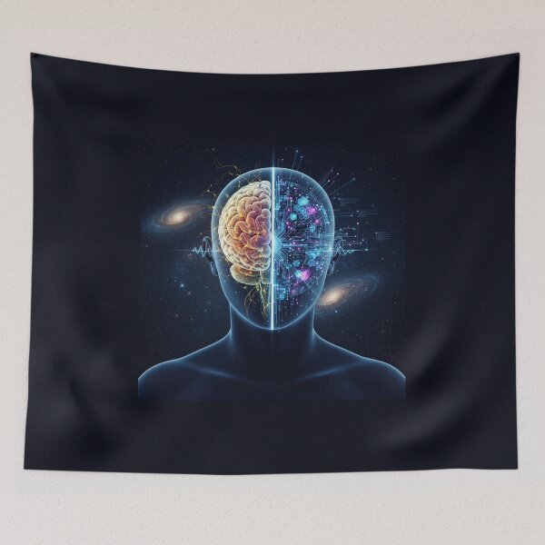 Item preview, Human Mind and Artificial Intelligence Cosmic Brain Art designed and sold by UmSkelig834.