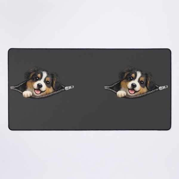 Item preview, Australian Shepherd Puppy Peeking From Zipper Cute Dog Lover Design designed and sold by PoojaArtLab.