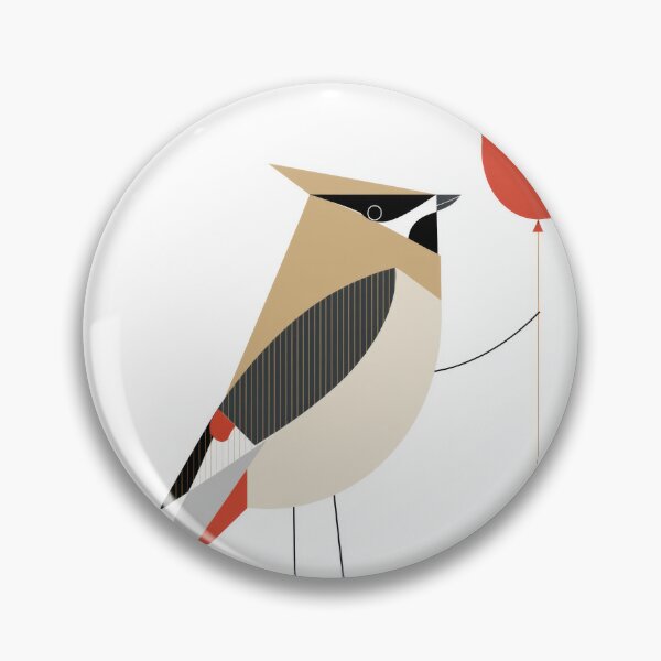 Item preview, Minimalist Cedar Waxwing Bird with Red Balloon designed and sold by dawnleblanc55.